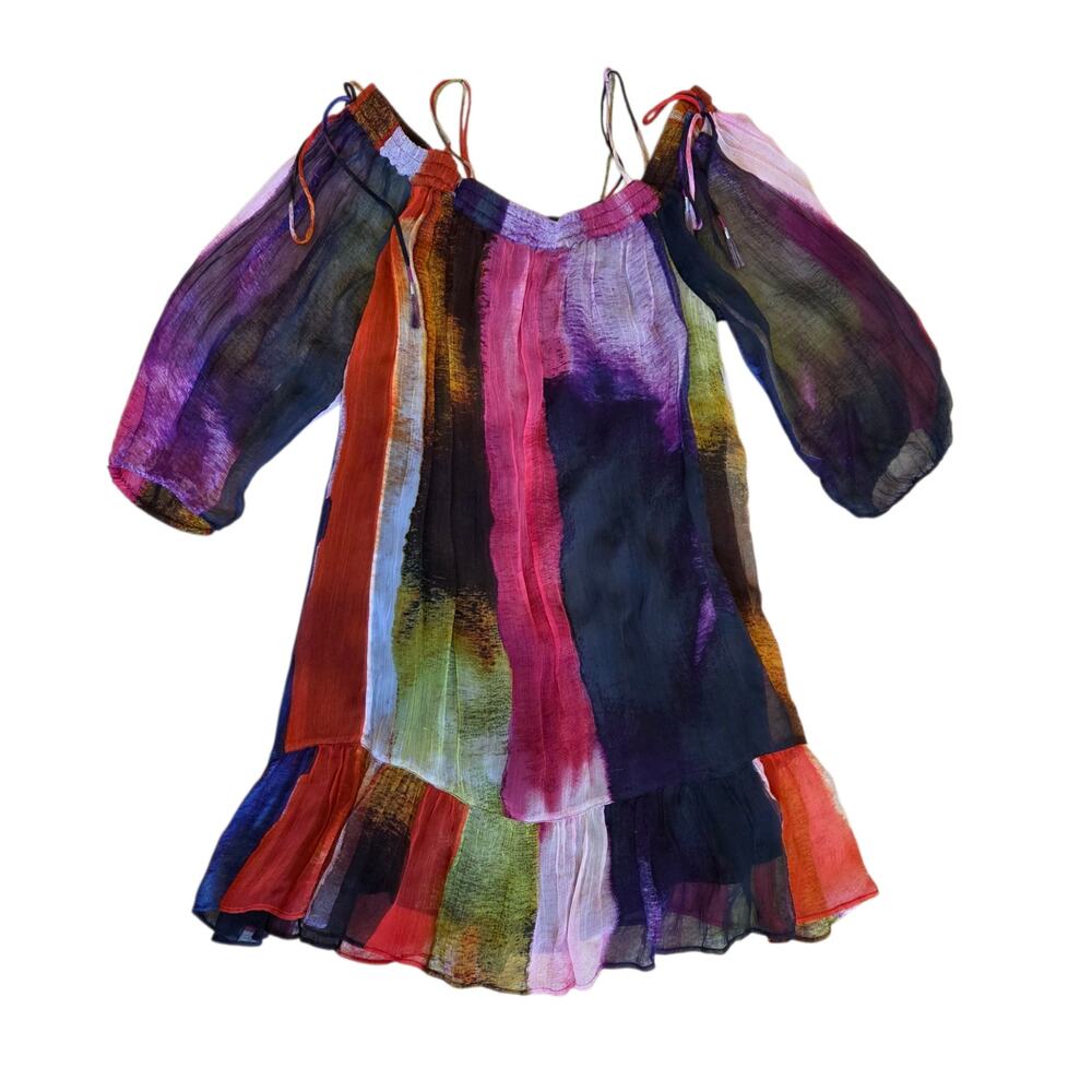 NWT Anthropologie Floreat Zora Off the shoulder Mini Dress Lined Chiffon sz XL